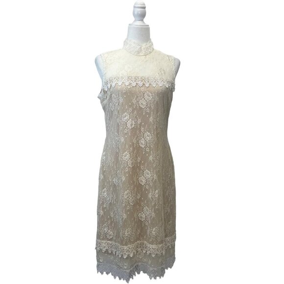 Jessica McClintock Vintage Lace Victorian Dress Evening Formal Size SMALL Ladies - Picture 1 of 10